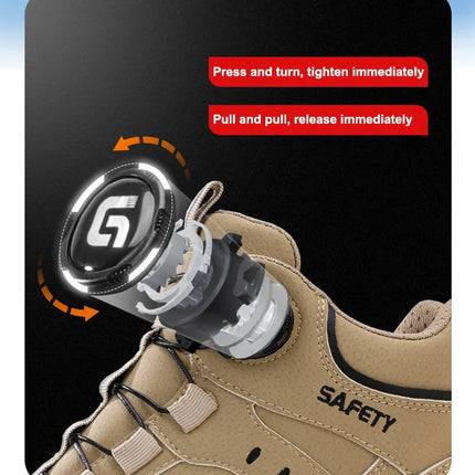 Men's Rotating Button Labor Protection Shoes Anti-smash Anti-Puncture Safety Shoes Work Boots Steel Toe Shoes Indestructible Shoes