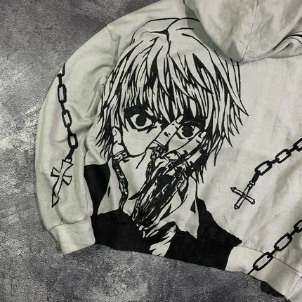 Kurapika Graphic Hoodies Grunge Streetwear Sweatshirt Tops Oversized Hoodie Gothic Harajuku Hunter × Hunter Y2k Gym Men Clothing