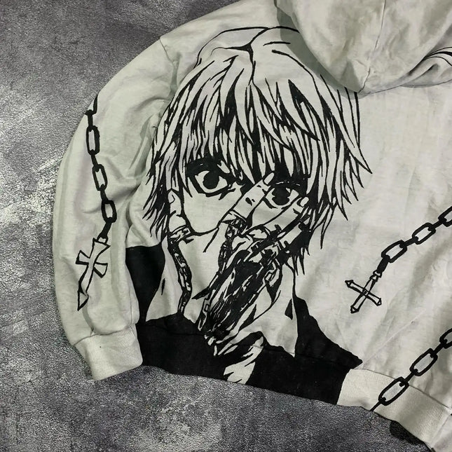 Kurapika Graphic Hoodies Grunge Streetwear Sweatshirt Tops Oversized Hoodie Gothic Harajuku Hunter × Hunter Y2k Gym Men Clothing