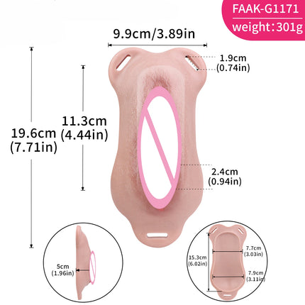 FAAK Male Hiding gaff Panties Male to Female Sex Toy Pads Strapon Insertable  Silicone Fake Vagina Clitoris Pads For Transgende
