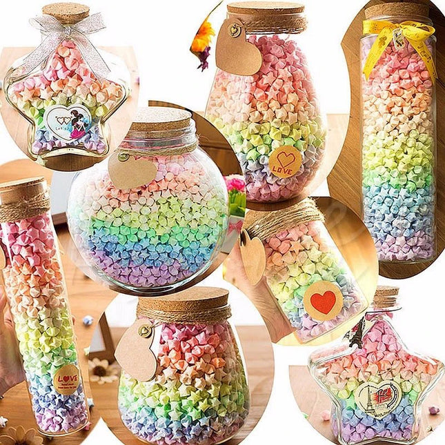 1Bag Luminous I Love You Lucky Star Folding Origami Paper Lucky Wish Star Origami Paper Gift Toys
