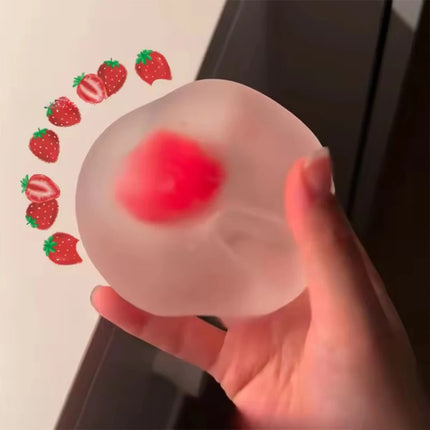 2026 Blue strawberry Maltose Squishy Toys Anti Stress Fidgets Soft Simulated Transparent Maltose Slow-rebound Decompression Toy
