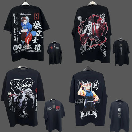 JAPAN BUSHIDO Anime Printed Men T-shirt City Fitness Training Sportswear Loose Casual Crewneck Men's T Shirts Couples Cotton Tee