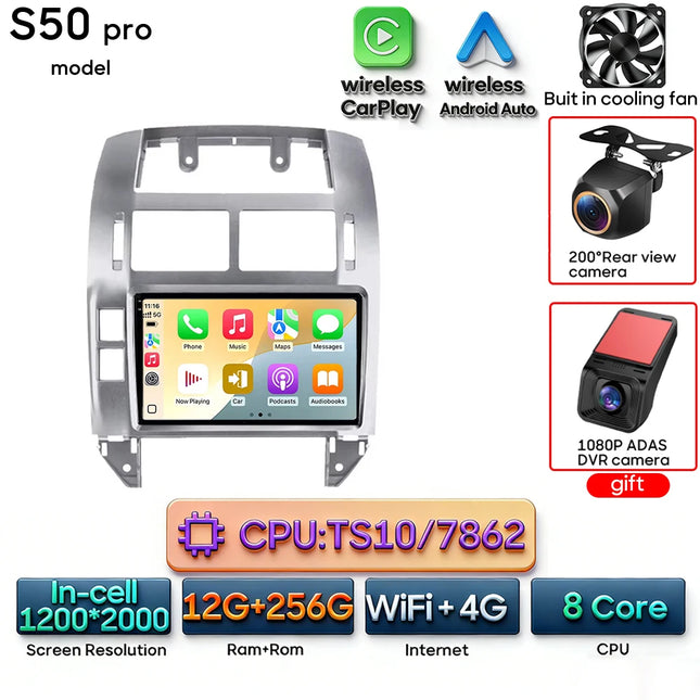 Android Car Radio Multimedia Autoradio Stereo Head Unit for Volkswagen Polo Mk4 2001 - 2011 with GPS Navigation Wireless CarPlay