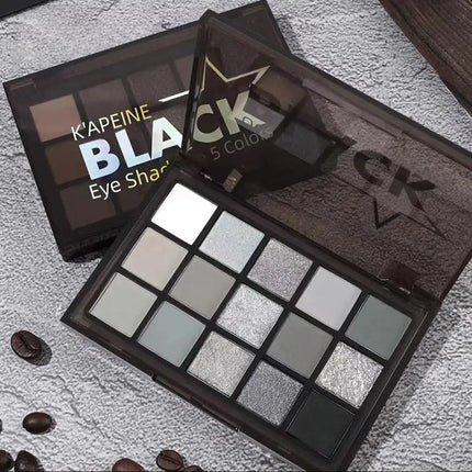 Smoky Black Eye Shadow Palette 15 Colors Black Gray Rose Eyeshadow Lasting Shimmer Eyes Makeup Dark Gothic Eye Shadow Plate