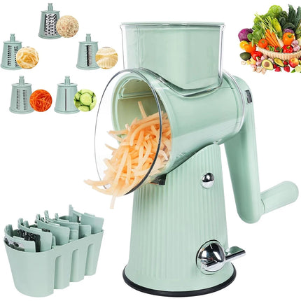 5 in 1 Rotary Grater Hand Crank Cheese Grater Vegetable Slicer Kitchen Mandoline Vegetable Slicer Shredder For Carrot Potato