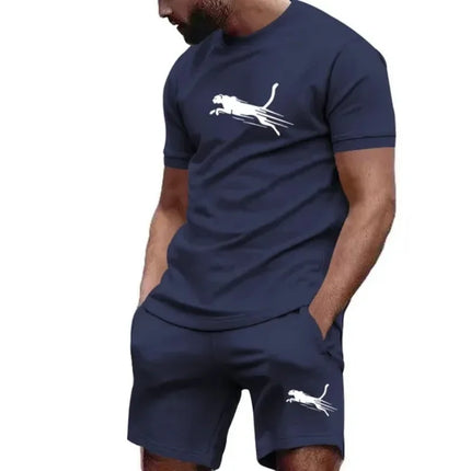 2026 Summer New Men's Casual Outdoor Breathable Quick-Drying Loose Short-Sleeved T-Shirt and Shorts Sportswear Set for Jogging