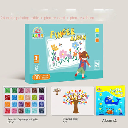 Creativity Finger Painting Set for Kids Drawing Coloring Books Montessori Learning Education Doodle Book Handmade Drawing Toys