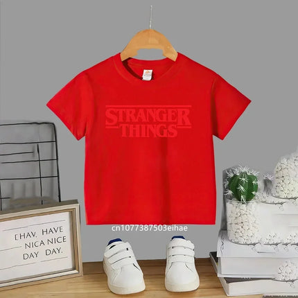 Trendsetting Stranger Things Prints for Summer Cheap Yet Chic O-neck Tees for Boys and Girls Soft Fashionable for Kids