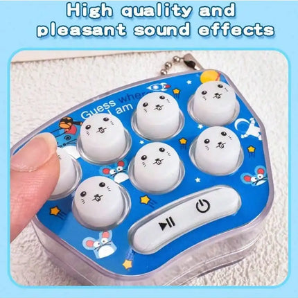 Whac-A-Mole Mini Handheld Game Console Cartoon Electronic Glowing Finger Training Stress Relief Toy Mini Keychain Mini Car Penda