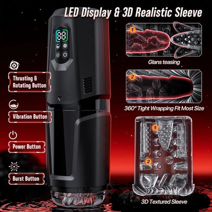The Hottest Automatic Masturbation Strobber Adult Toy with 7 Thrust Rotations 7 Licking Vibration Modes Sex Machine