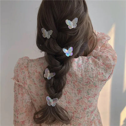 5pcs Korean Style Elegant Butterfly Hair Claw Cute Multicolor Hair Clip Claw Clamp Braid Hair Headwear Girls Accessories