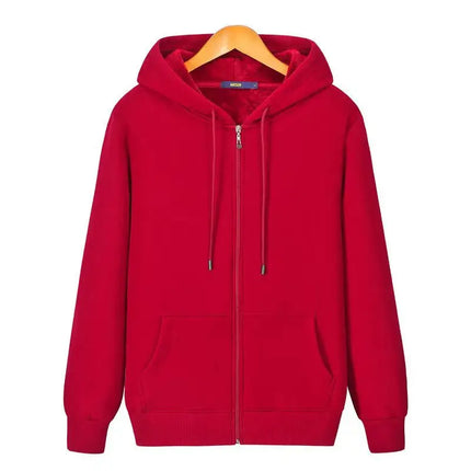 Good Quality Zip Hooded Women And Men Sweatshirt Navy Blue Cotton Casual Street Wear Loose Y2k Spring Autumn Solid Hoodie Jacket