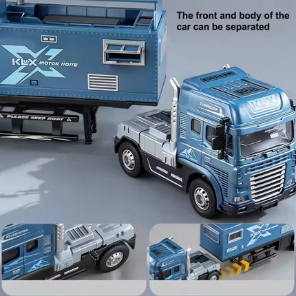 Large Alloy Travel Sound and Light RV Model Simulation Sound and Light Truck Toy Off-road Container Truck Toy Children's Gift ﻿