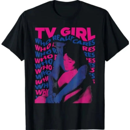 Retro TV Girl Album 'Who Cares' T-shirt - Summer New Retro Casual Fashion Unisex T-shirt