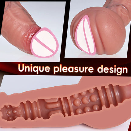 Realistic Thick Dildos with Pussy Ass Canal Extender Penis Sleeve for Men Masturbation G-Spot Toy Sex Toys for Female Couple Gay