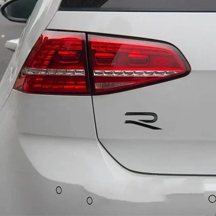 New R Emblem Car Metal Body Tail Trunk Sticker Car Grill Badge Emblem For Volkswagen VW GTI Rline Polo Golf MK8 Touareg Passat