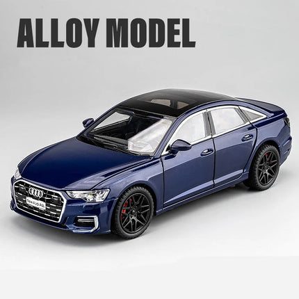 1:24 AUDI A6 Alloy Car Model Diecast & Toy Metal Vehicle Car Model High Simulation Collection Sound and Light Childrens Toy Gift