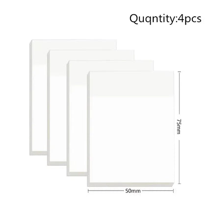 50 Sheets Transparent Sticky Note Pads Waterproof Self-Adhesive Memo Notepad School Office Supplies Stationery