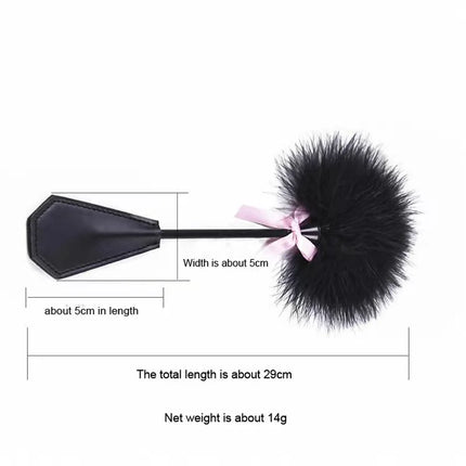 New Erotic Bdsm Feather Tickled Whip Punish Leather Spanking Paddle Play Flogger Lover Riding Crop Pony Sex Toy