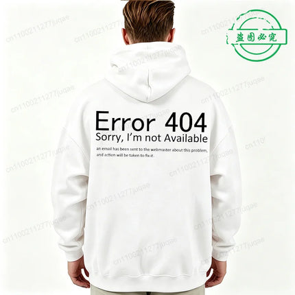404 Error Coding Men Hoodies Geek Programmer Graphic Tracksuits Autumn Winter Man Sportwear Geek Sweatshirts Tops Gifts