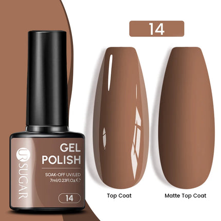 UR SUGAR 7ML Autumn Nail Gel Brown Series All For Manicure Gel Nail Polish Semi Permanent Soak Off LED UV Nail Art Varnishes