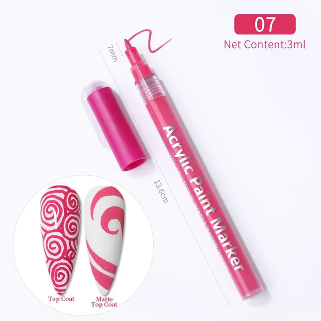Nail Art Drawing Pen Graffiti Nail Acrylic Pen Waterproof Painting Liner DIY 3D Abstract Line Nail Art Beauty Tool Manicure