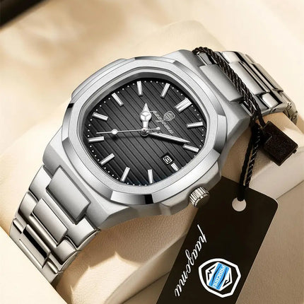 2025 New For Men Fashion Brand Male Watch Waterproof Luminous Stainless Steel Watches  Date Week Casual Quartz Men's Clock Reloj