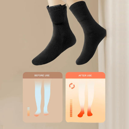 Winter Heated Socks Thermal Foot Warmer Quick Heating Long Socks Cold Weather USB Heating Socks for Outdoor Sports Walking