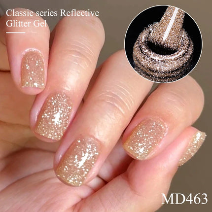 8ml Reflective Glitter Gel Nail Polish Nail Art Shiny Effect Semi Permanent UV  LED Gel Varnish Manicure DIY Nail Supplies