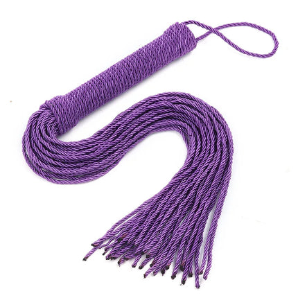 Multicolor Fetish Soft Nylon Rope Whip Flogger Handle Spanking Paddle Knout Flirt BDSM Adult Game Erotic Sex Toys for Women Men