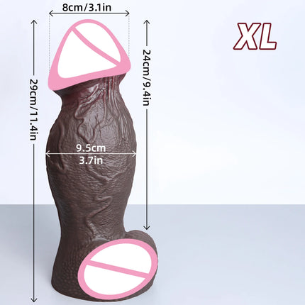 Realistic Silicone Dildo Thick Huge Glans Dildos 4 Sizes with Strong Suction Cup Anal Vagina G-spot Stimulate Butt Plug Sex Toys