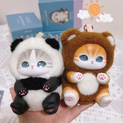 In Stock Genuine Mofusand Vinyl Series Blind Box Shark Cat Mofusand Kiramekko Fluffy Kittens Surprised Box Plush Toy Cute Toys