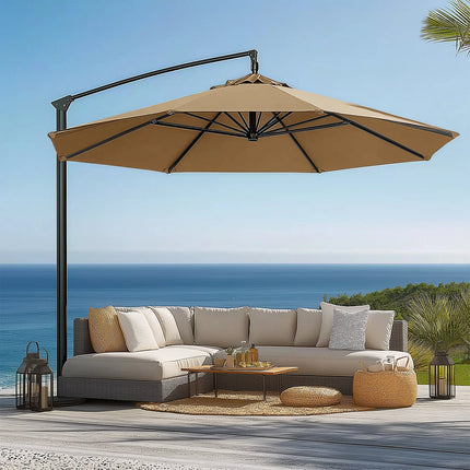 Waterproof Replacement Umbrella Cloth 2/3M Patio Parasol Cover UV-Anti Canopy Cover Replacement Parasol Cover for Balcony Garden