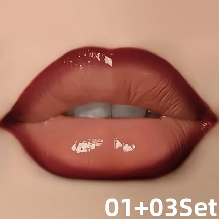 Lip Liner & Gloss Duo Set, 3D Precision Contour, High Shine Hydrating, Waterproof Sweatproof, No Smudge Longwear
