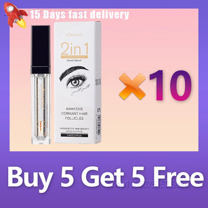 2 in 1 Fast Eyelash Eyebrows Growth Serum 7 Days Natural Eyelash Enhancer Longer Fuller Thicker Curling Lengthening Lash Makeup