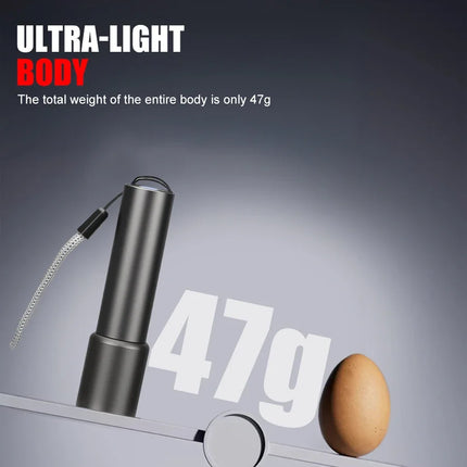 Mini Flashlight USB Rechargeable Aluminum Alloy Flashlight Super Bright LED Bead Adjustable Focus Long-range Portable Flashlight