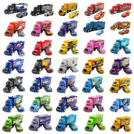 Pixar Cars Lightning McQueen Mack Uncle Truck Black Storm Jackson Cruz Set Metal Diecast Model Toy Kids Christmas Gift