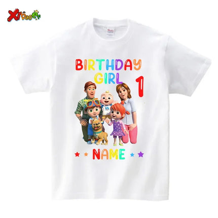 Birthday Girl Shirt for Family Matching Clothes Party Girls T Shirt Gift Custom Name Kids Clothing Outfit Children Clothes Daddy