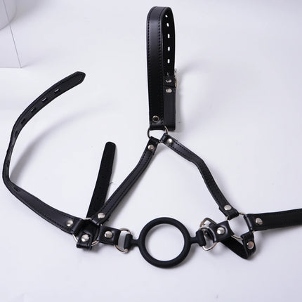PU Leather Head Harness Mouth Mask Breathe Ball Bondage Restraint Mouth Gag Mask Cosplay Sex Toys For Couple Sex Product
