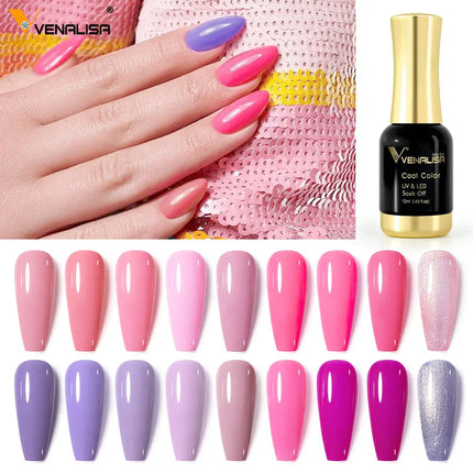 VENALISA Nail Gel Varnish TPO FREE Soak Off UV LED Organic Odorless Enamels Nail Art Colors 12ml 120Colors UV Gel Nail Polish