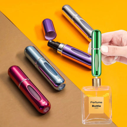 5ml Mini Portable Bottom-Filling Pump Perfume Bottle Sample Perfume Refillable Spray Bottle Empty Cosmetic Containers Set