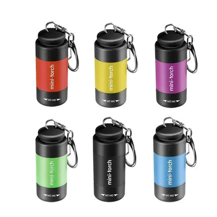Mini Keychain Lamp Pocket USB Rechargeable LED Strong light Multifunctional Light Flashlight Waterproof Outdoor Hiking Camping