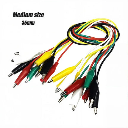 28mm/35mm/45mm Alligator Clips Wire Testing Wire Clip 50cm Crocodile Clip with Dual Ended Insulators Cable
