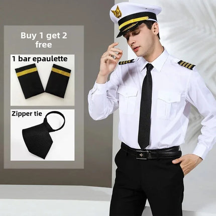 Air Force Pilot Uniform Men's Shirt Flying Clothes Nightclub Aviation Clothes Engineer Military Uniform Square Collar Other Mate