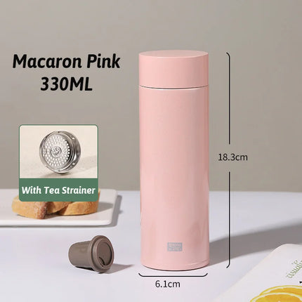 330ML Thermos Water Bottle With Tea Strainer Stainless Steel Car Thermal Sports Cup Keeps Cold and Heat Thermal Travel Mug