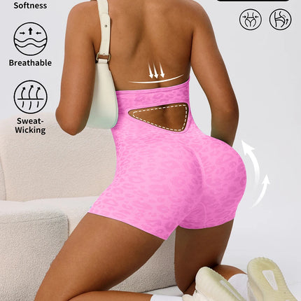 Trendy Sexy Leopard Women Jumpsuits Sport Yoga Clothes Rompers Sportswear Woman Gym Combi-pants Fitness Overalls Shorts Bodysuit