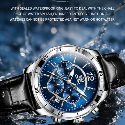 OPK 6066 Man Watch Fashion Original Business Quartz﻿ Wristwatch Waterproof Luminous Week Date Calendar Window Watch For Man