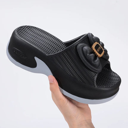 Eyriphy Size: 35-36 to 39-40 Women's Slippers Women High Heels Summer New Fashion Thick-soled Slippers Soft High-value Versatile