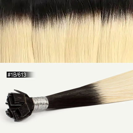 Ugeat Flat Tip Hair Extensions Human Hair Fushion Remy Hair 18-30" 50 Strands/Pack Natural Straight Keratin Hair Extensions